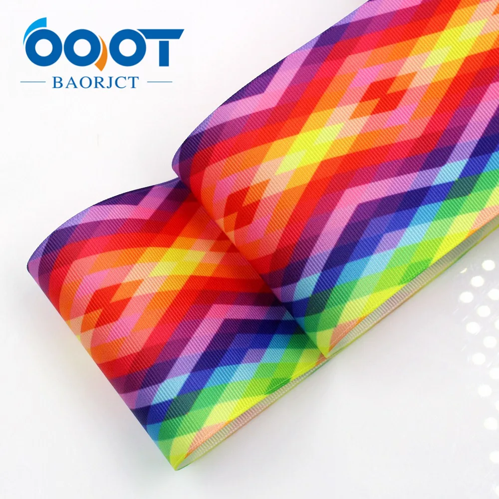 183284 3 дюймов * 10 ярдов 75 мм мультфильм печатных подарок Grosgrain ленты подарки
