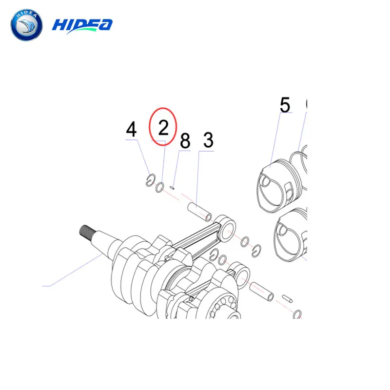Hidea игольчатая подшипниковая пластина 4 шт. 15F 2-тактный 15HP подвесной мотор