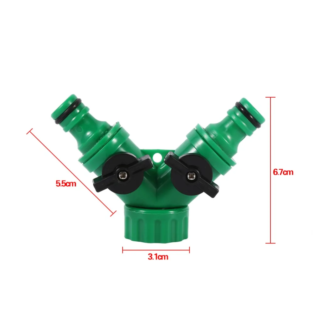 1PCS 2 Way Tap Garden Hoses Pipes Splitters ABS Plastic Hose Pipe Tool Connector Adapter tools |