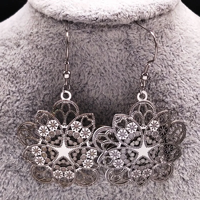 Серьги-подвески женские из нержавеющей стали E1667S01 | Украшения и аксессуары