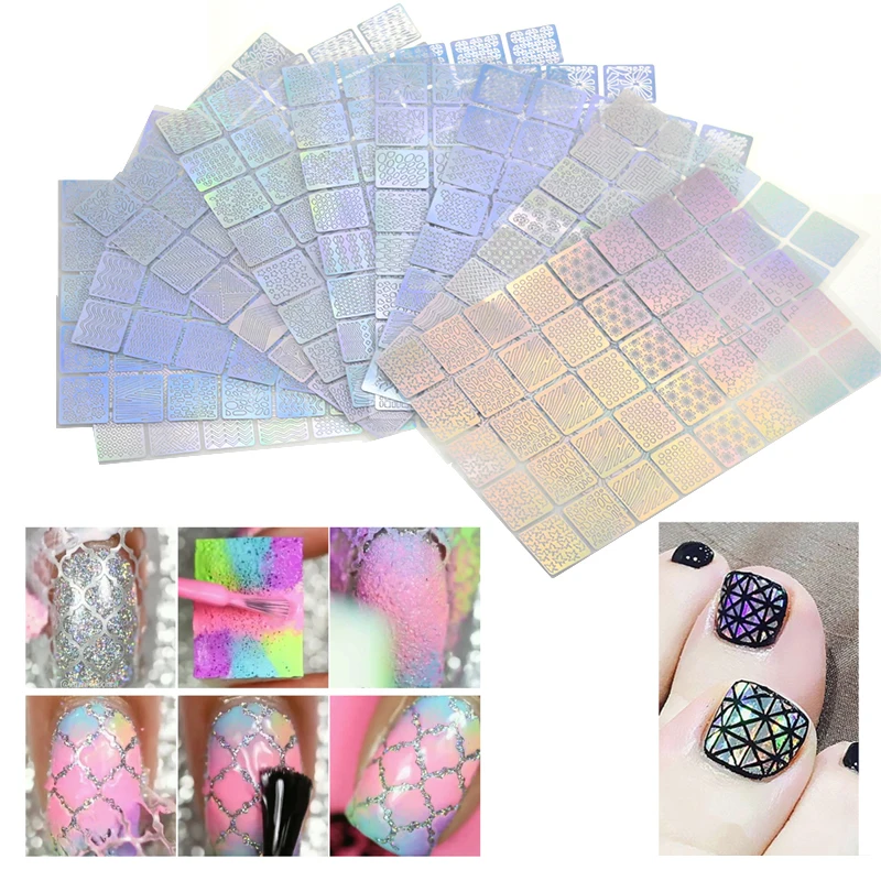 

400 Pieces Nail Vinyls Stencil Kit Nail Guide Template Sticker for Nail Art DIY Airbrush Stencil Tips Decals Mixed 36 Designs
