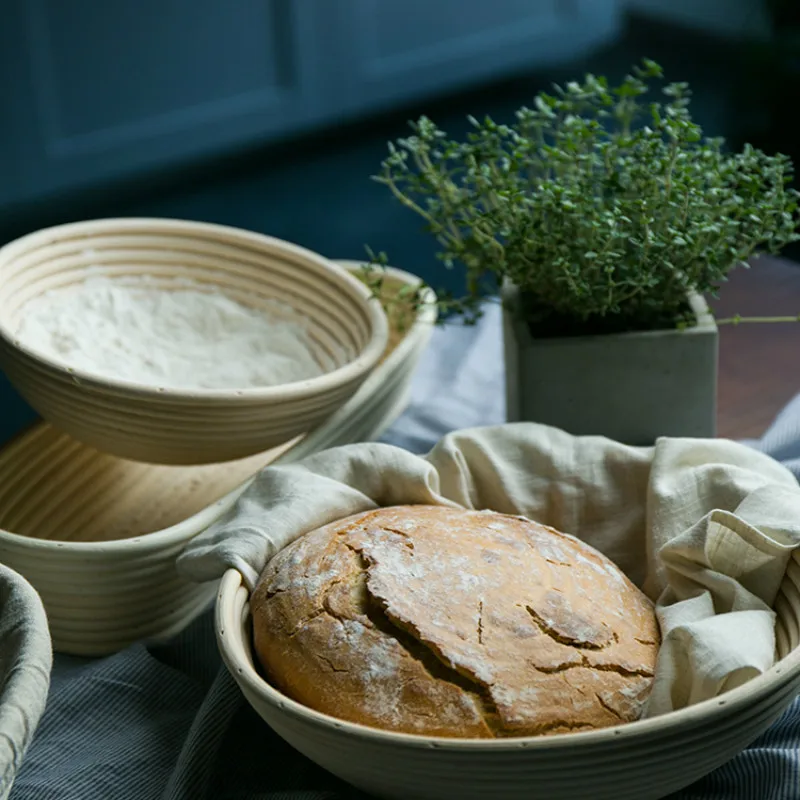 Ротанг овальная с тройной защитой хлебная корзина вкладышем Багет Тесто тесто
