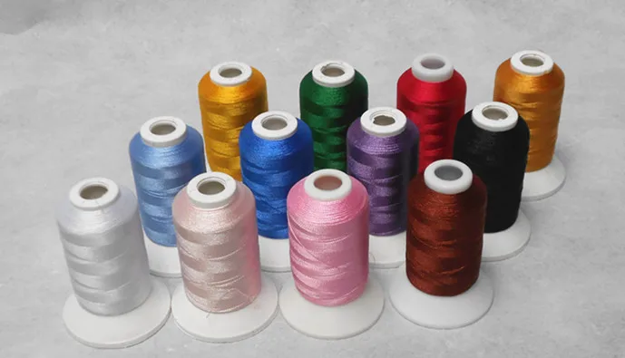 Бесплатная доставка 12 разных цветов полиэфирная швейная нить 120D/2(40WT) 500 м/катушка