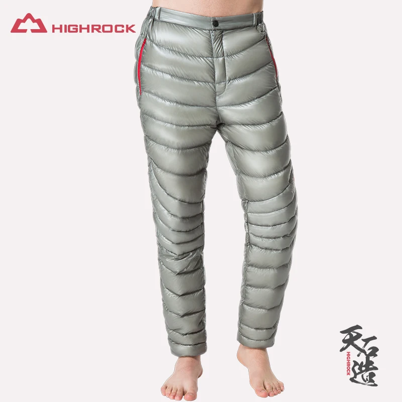 HIGHROCK 800 штаны с наполнителем из гусиного пуха, зимние теплые брюки для мужчин и женщин, уличные лыжные термо пуховые штаны, большие размеры, XS-XXXL