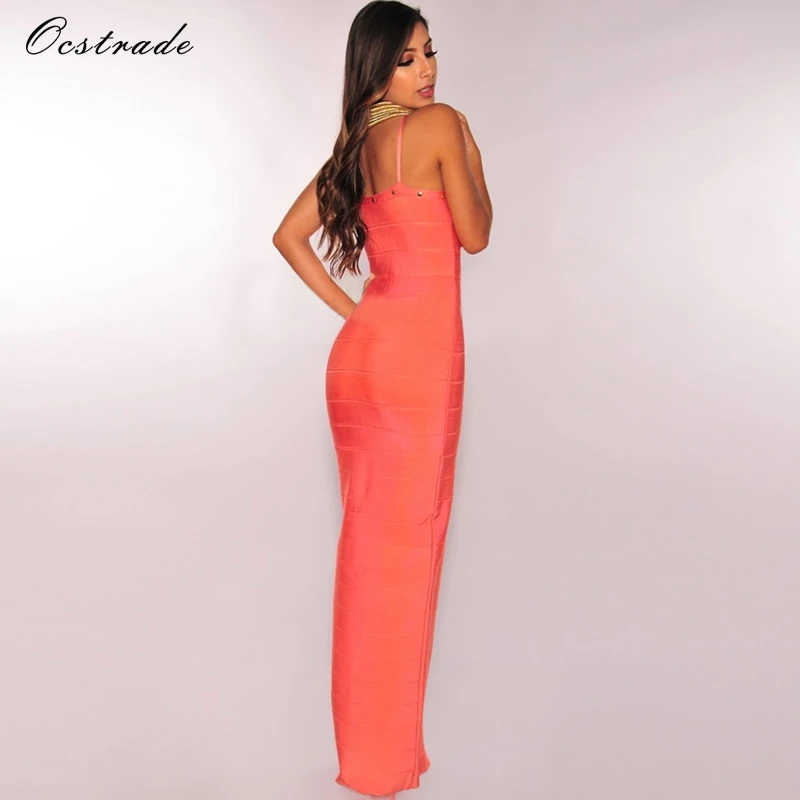 Ocstrade высококачественное искусственное волокно длинное облегающее платье новое