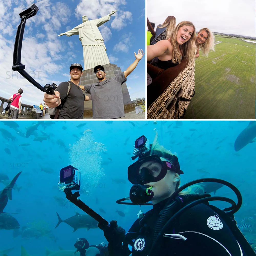 SHOOT 3 Way водонепроницаемый монопод для селфи штатив крепление Gopro Hero 5 4 Session SJ4000 Xiaomi