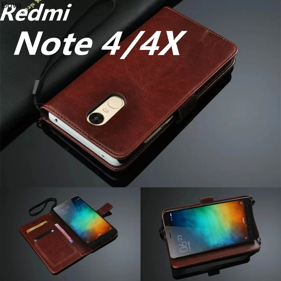 Redmi Note 4 4X 5 дюйма с отделениями для карт чехол Xiaomi Pro кожаный телефона ультра