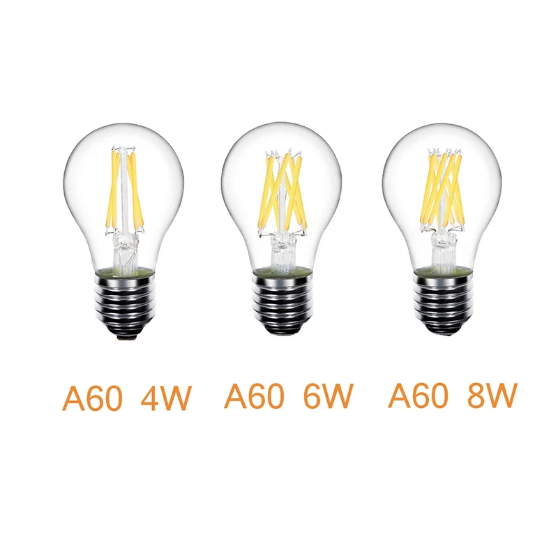 Круглая лампа 220В Светодиодная свеча E14 винтажная накаливания A60 E27 LED Edison C35