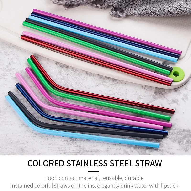 

4Pcs Reusable Drinking Straw High Quality 304 Stainless Steel Metal Straw with Cleaner Brush For Mugs 20/30oz