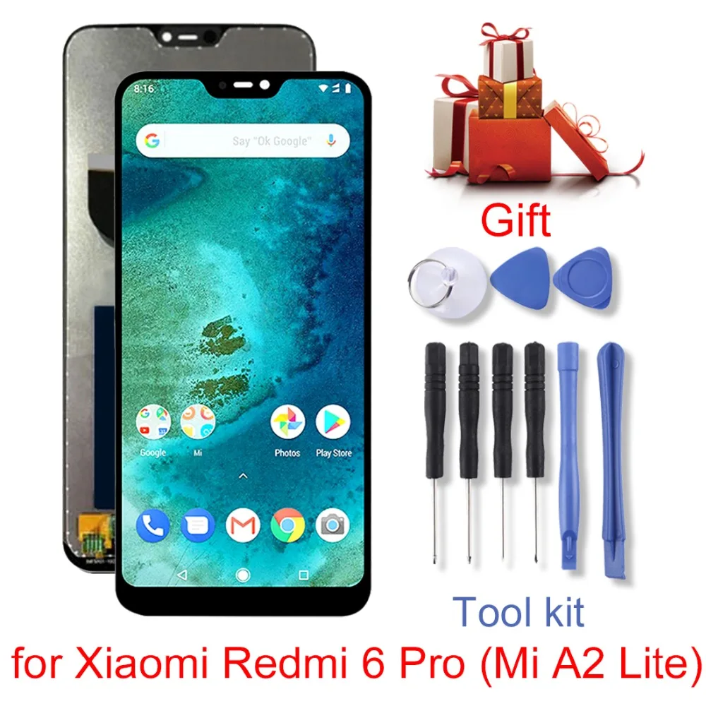 Новый для Xiaomi Redmi 6 Pro (Mi A2 Lite) ЖК экран и дигитайзер полная сборка запасные