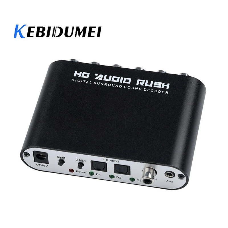 Новинка 5 1 CH аудио декодер SPDIF коаксиальный к RCA DTS AC3 оптический цифровой