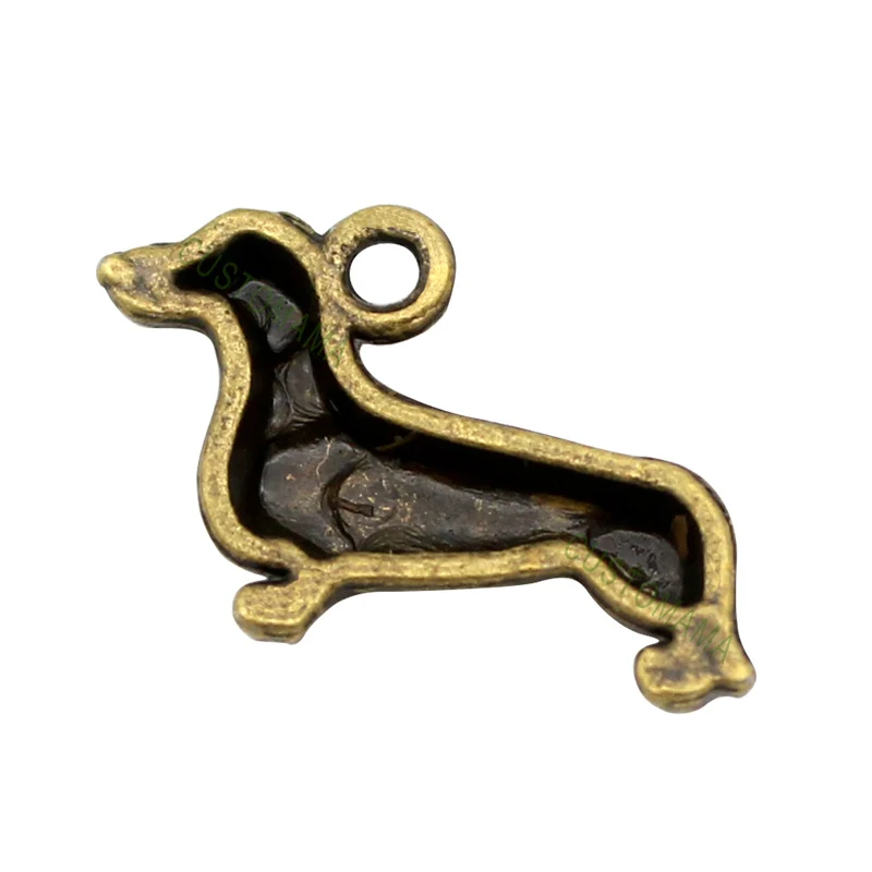 70pcs Dachshund подвески античная бронза собак Шарм Подвески 19x13 мм|Шармы| |