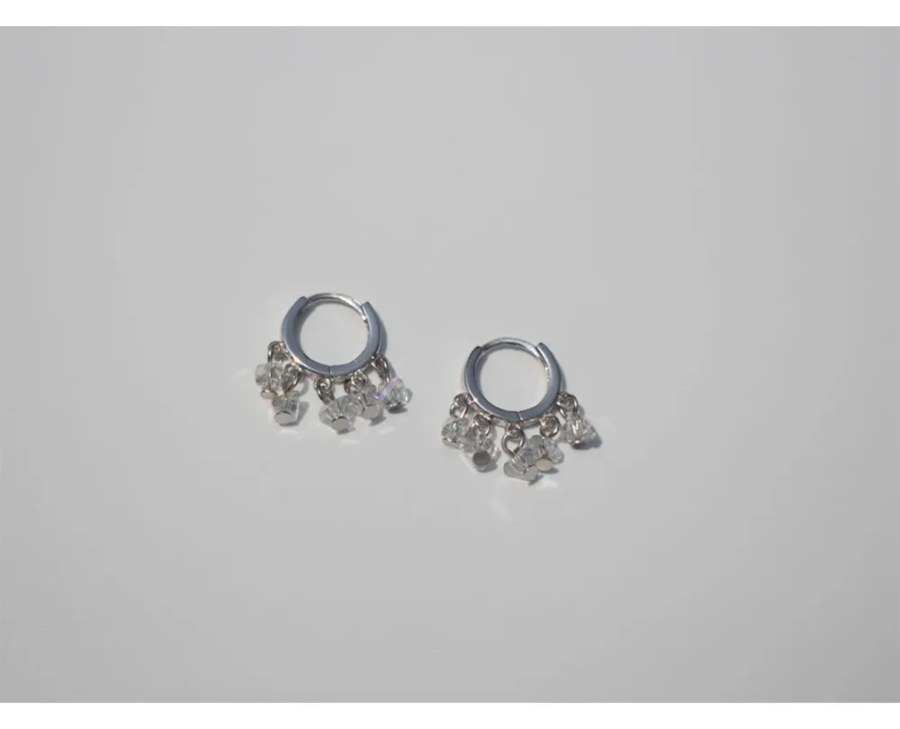 Серьги из стерлингового серебра S925 пробы, модная подвеска-кубик, циркониевые кольца для ушей, Пряжка для ушей, милые трендовые женские серебряные ювелирные изделия для ушей