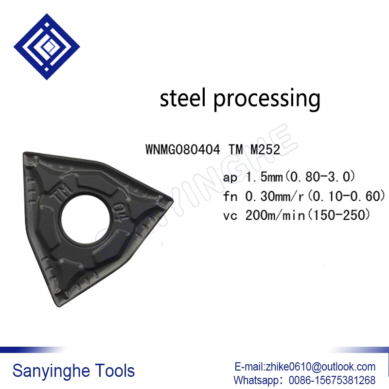 

WNMG080404-TM M252 WNMG080404-PZ M225 free shipping high quality sanyinghe 10pcs/lots cnc carbide turning inserts for steel