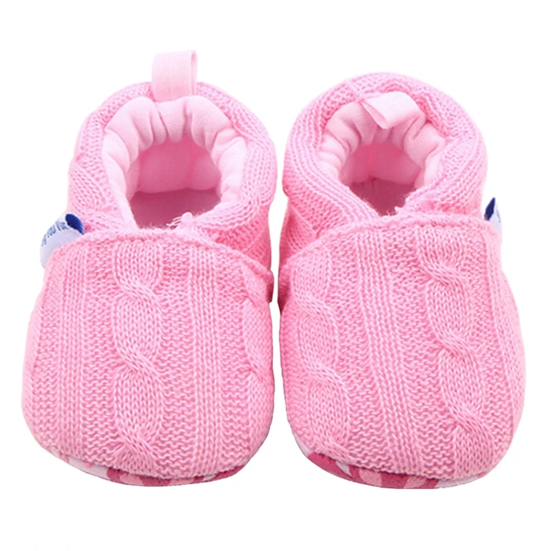 Детские туфли для девочек и мальчиков-младенцев, мокасины, без застежки, для новорожденных первых шагов, из хлопковой вязанной ткани, детские крючком, домашние тапочки.