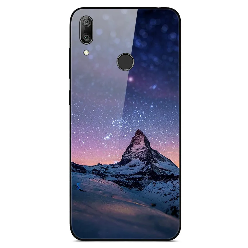 32 Чехол для телефона s для huawei Y7, жесткая задняя крышка из закаленного стекла для huawei Y7, чехол Y 7, мягкий бампер, художественный чехол 6,26 - Цвет: 32