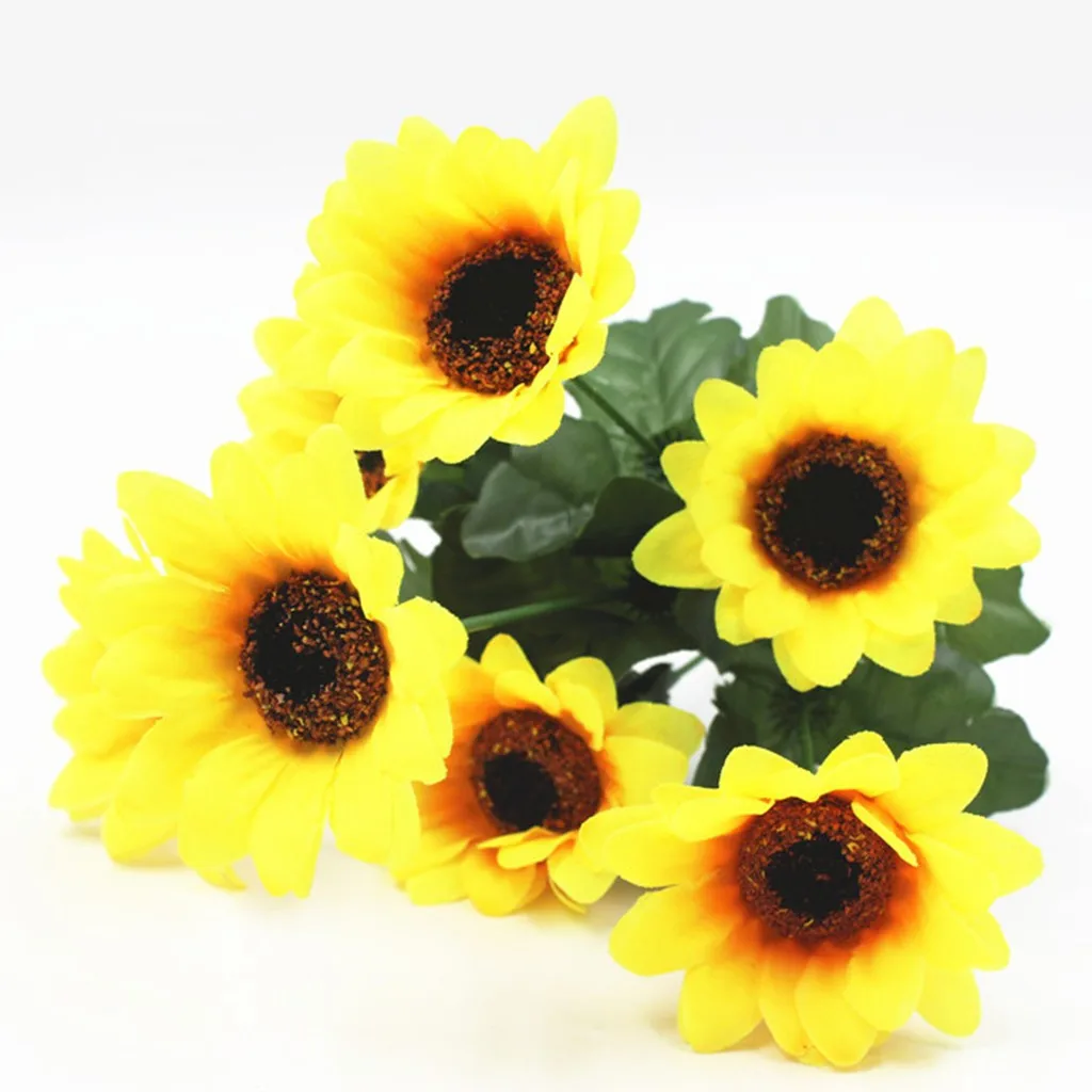 

4 Head Sunflower Chrysanthemum bouquet Artificial Flower wedding silk flowers centerpieces fake table flower home decoration