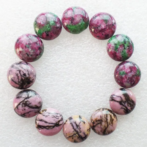 (12 шт./лот) оптовая продажа натуральный смешанный камень круглый кабошон 16х5 мм