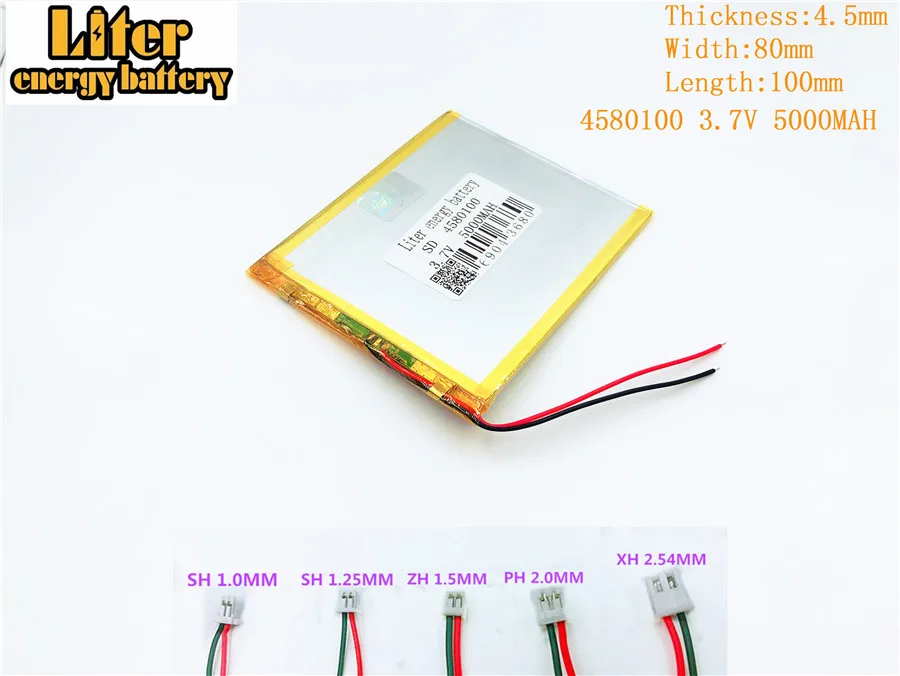 

4580100 3,7 V 5000MAH Tablet PC полимерная аккумуляторная батарея для 3,7 V 5000MAH 4580100 PLUG литий-полимерная батарея