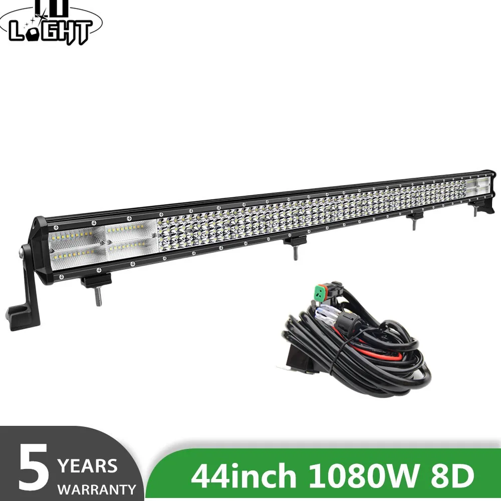 CO LIGHT 4 рядный 44 дюймовый светодиодный прожектор 8D 1080 вт рабочий светильник льник