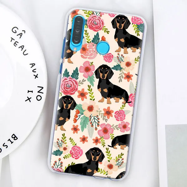 009 Такса докси Цветок Собака Щенок Футляр для телефона для huawei P30 Pro P10 P20 P30 Lite P8 P9 Lite P Smart Plus чехол - Цвет: 009