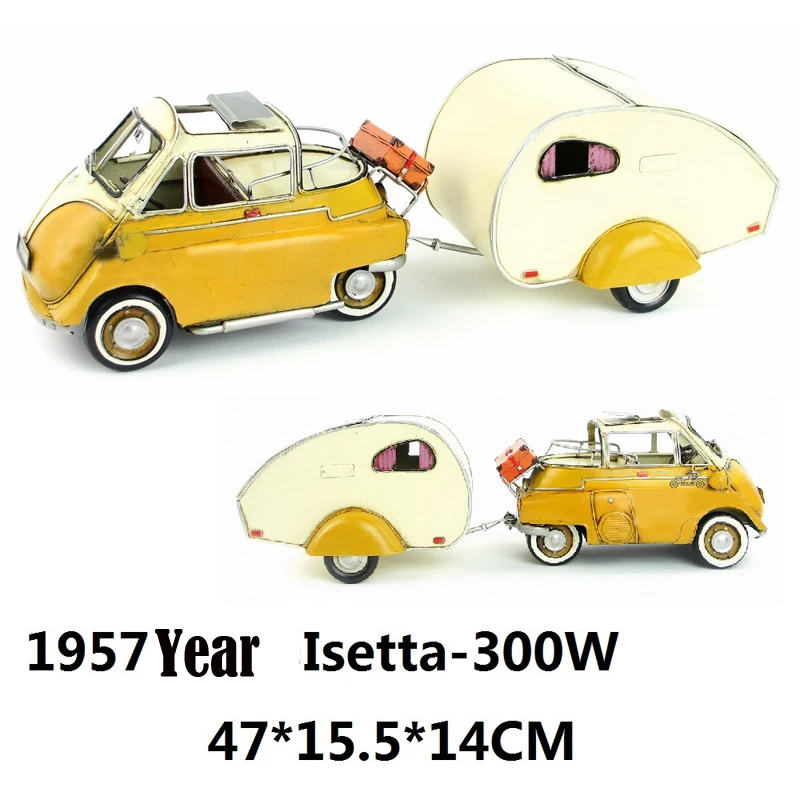 Яичный автомобиль Isetta с прицепом 300 Вт желтая литая под давлением машина ручная