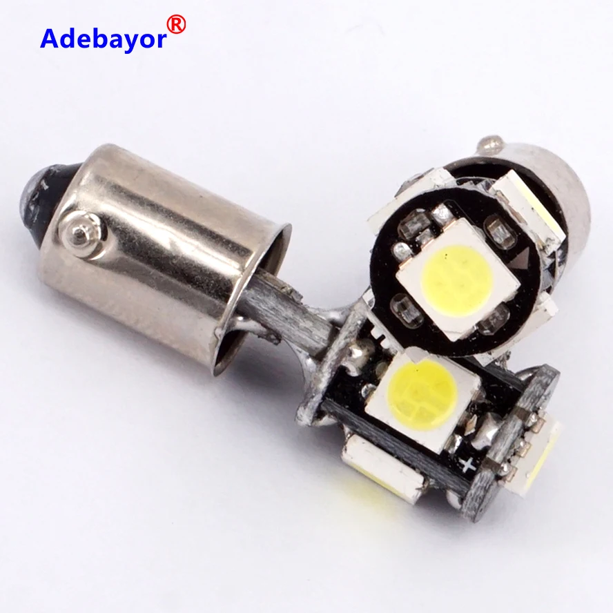 10 x T4W автомобильная лампа CANBUS безошибочный BA9S светодиодный H6W Белый 5050 SMD 5 дверной