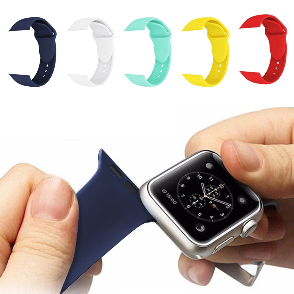 Красочные спортивный силиконовый ремешок для наручных часов Apple Watch, ремешок 42 мм, длина-44 мм, 40 мм, 38 мм, mmforiwatch серии 4/3/2 запястье браслет ремешок для часов ремень