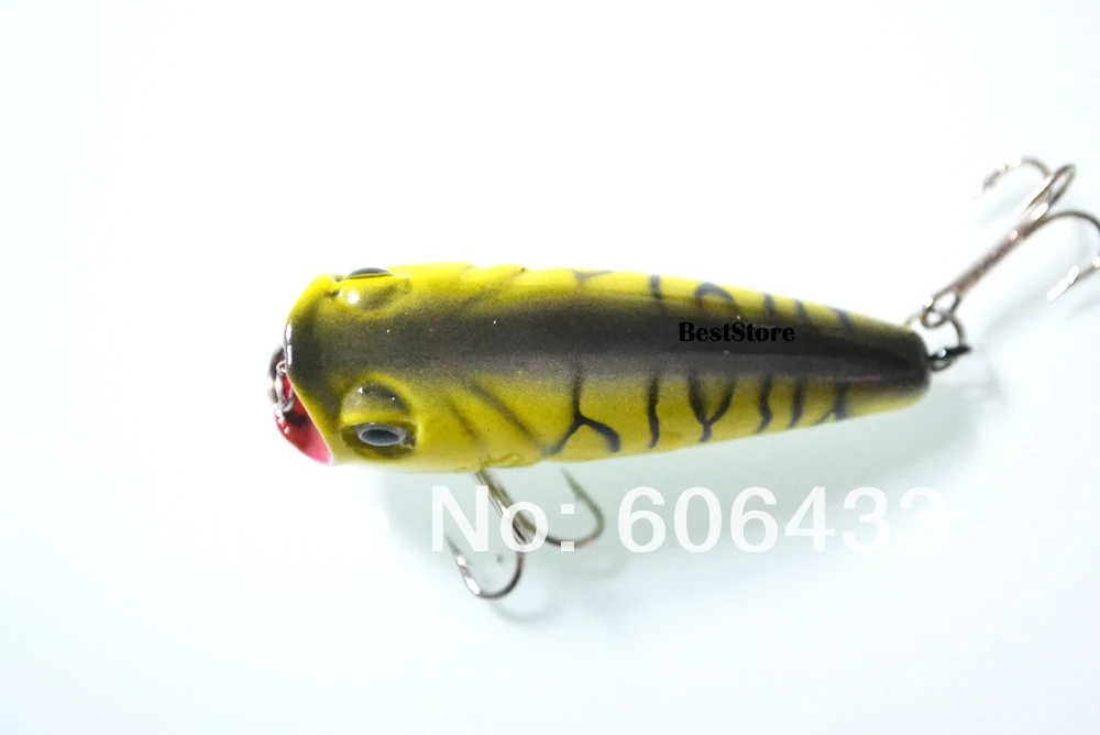 

10PCS Popper Fishing Lures Fish Lure Crankbait Baits/Tackle yellow 5.5cm 7.5g