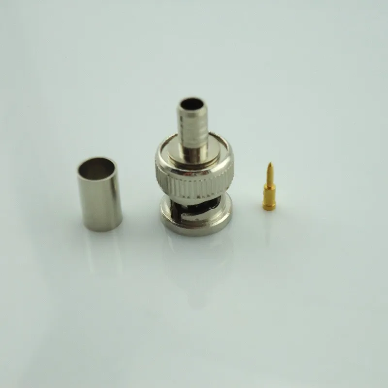 100 шт. BNC Штекерный обжимной разъем для RG58/U RG59/6U коаксиального адаптера кабель