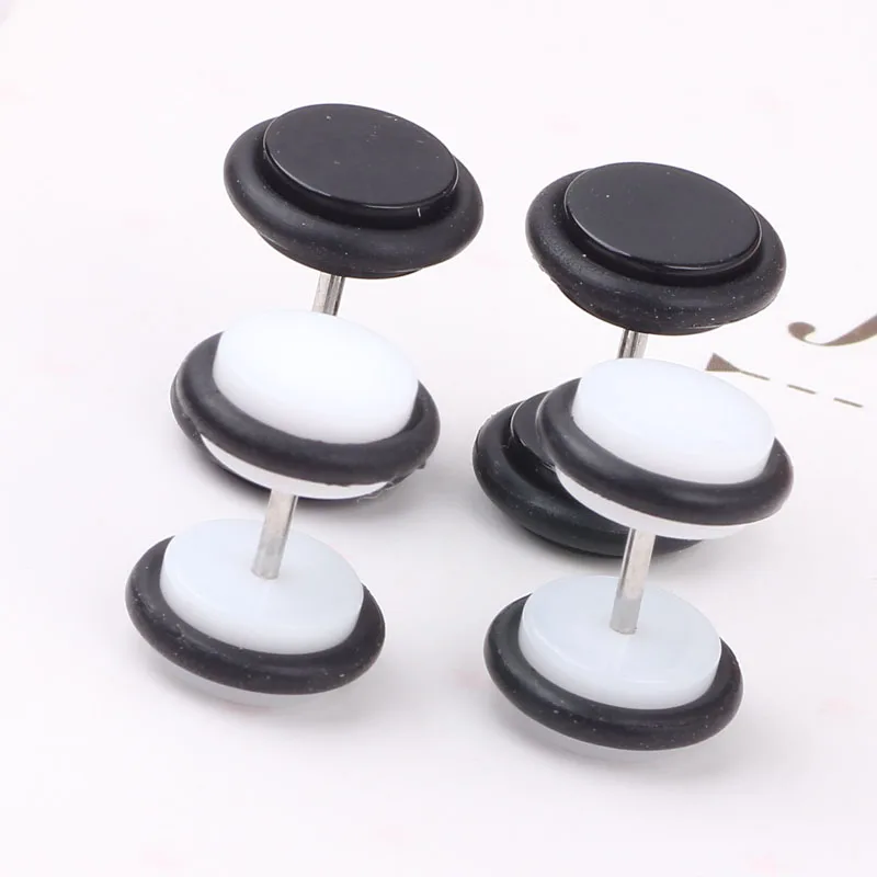 Модные круглые серьги акриловые поддельные ушные заглушки туннельные растяжки