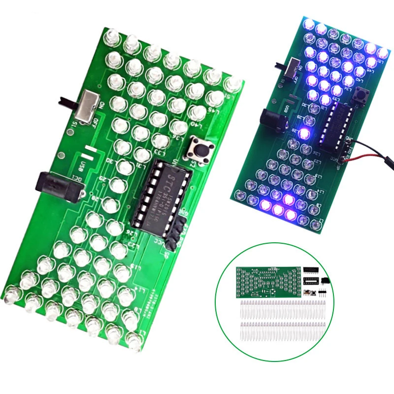 DC 5V синий и красный цвета зеленый светодиодный электронный песочные часы DIY Kit