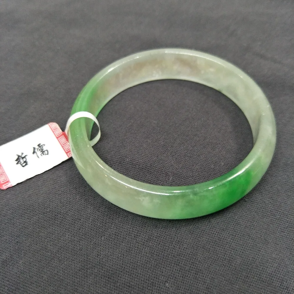 

Send A certificate natural Jadeite bracelet Elegant light green bottom Yang green 54-61mm female bracelet Jewelry