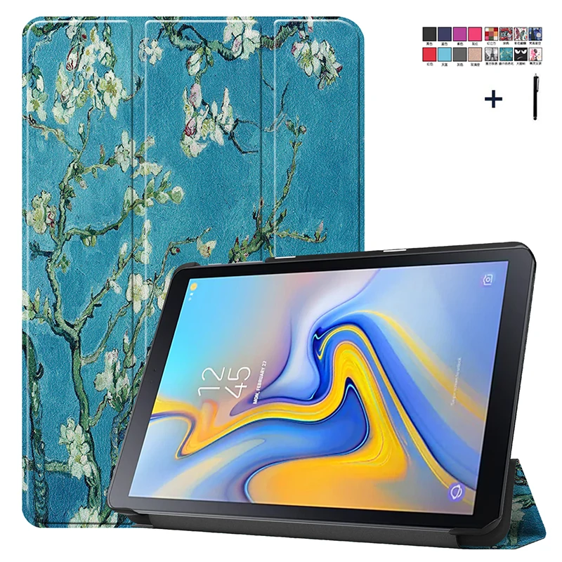 Кожаный чехол книжка с принтом для samsung Galaxy Tab Advanced 2 10 1 &quotSM T583 супер тонкий +
