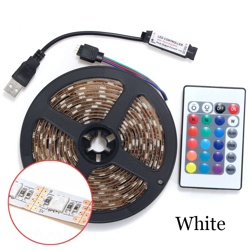 0 5/1/2/3/4/5 M 5V 5050 60SMD/M RGB светодиодная полоса лампа бар ТВ ПОДСВЕТКА Комплект USB пульт