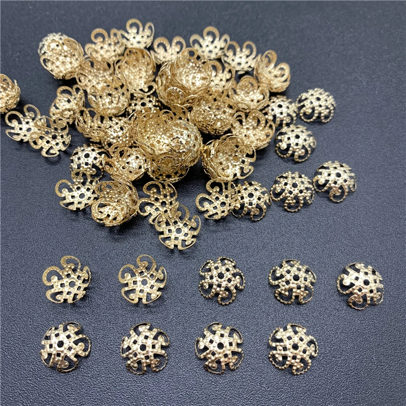 100pcs 10x10 мм Ювелирные изделия из сплава бусины Кепки Древний серебряный талисманы цветок Форма подвески для самостоятельного изготовления ювелирных изделий Аксессуары