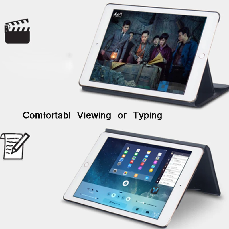 Клавиатура с подсветкой для нового iPad и 9,7 дюймов, беспроводной bluetooth чехол с тонкой кожаной крышкой-7 цветов подсветки