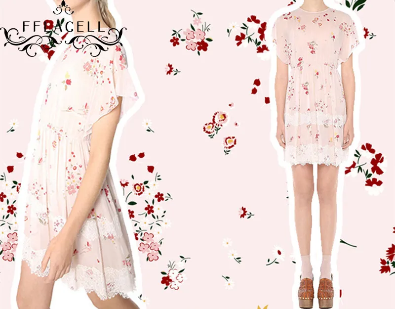 FFLACELL 2 М Платье Ткани Цветы Печати Шифон Материал Ручной Работы DIY широкий 140