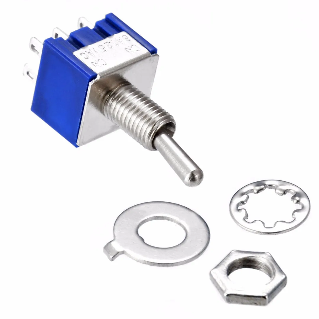 

5pcs/10pcs Mini Toggle Switch MTS-202 6A 125V AC 6 Pins 2 Positions DPDT Type ON/ON Durable Switches for Motors Parts