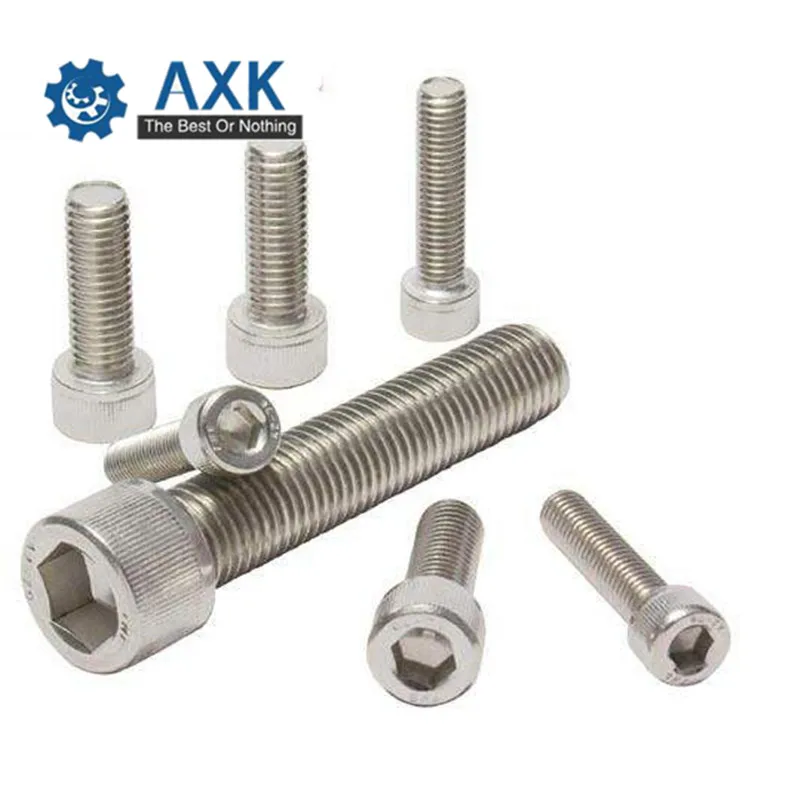 100 шт. M1.6/M2/M2.5 DIN912 A2 70 304 Винты с шестигранной головкой из нержавеющей стали