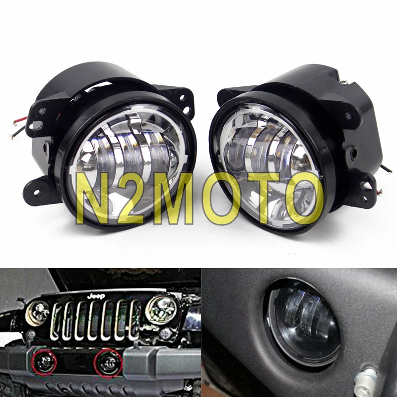 

2 pcs 4" Round LED Fog Lights Spot Lamps For Jeep Wrangler (TJ) 97-06 Wrangler 2 doors (JK) 07-14 For Jeep SUV Offroad Lights