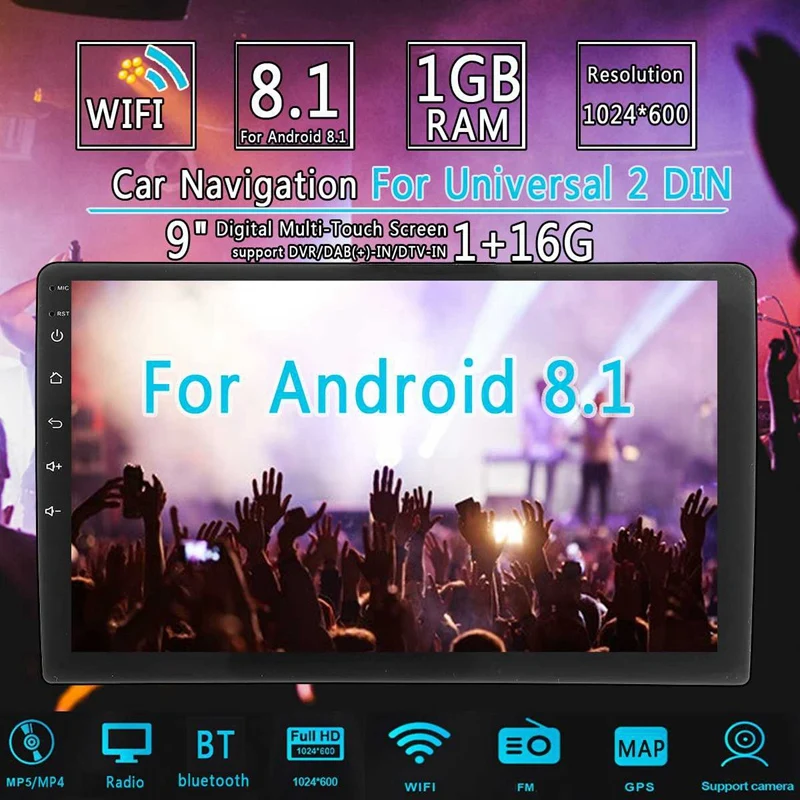 MOOL 2 Din 9 дюймов Android 8 0 Универсальное автомобильное радио двойной Стерео Gps