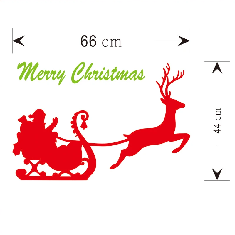 

New Hot Deer Merry Christmas Wall Stickers Home Decor Waterproof Removable