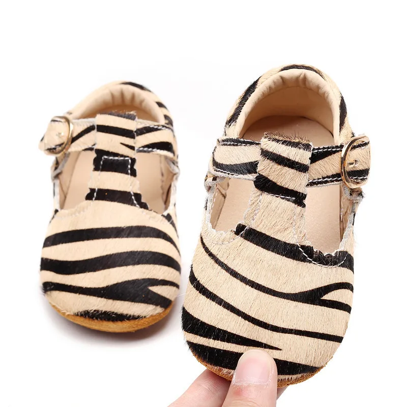 

Leopard T-Bar Strip Baby Shoes Genuine Leather Horse Hair Soft Buttom Baby girls First Walkers Moccasins Christmas Gift