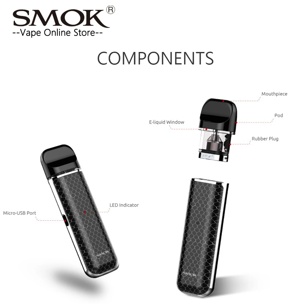 Бесплатный подарок! Оригинальный электронных сигарет SMOK Ново комплект pod