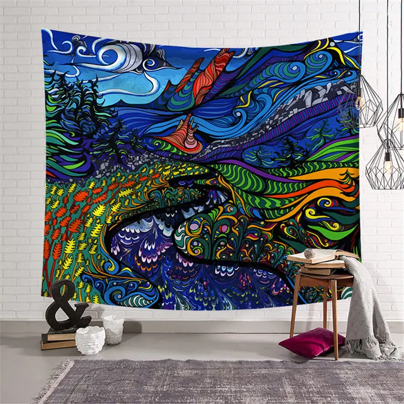 Гобелен настенная драпировка в стиле хиппи Tapiz Pared Tela Psychedelic Tapiz богемный Декор мандалы Para La Pared Tapisserie Мураль брюджерия