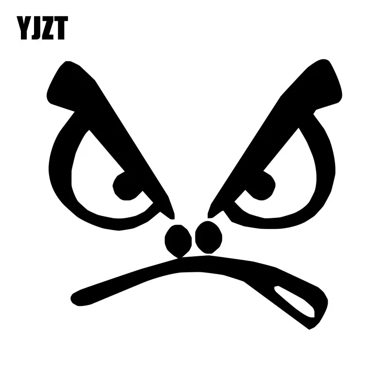 

YJZT 12.5CM*11.4CM Angry No Fear Face Car Sticker Vinyl Decal Black/Silver C3-0467