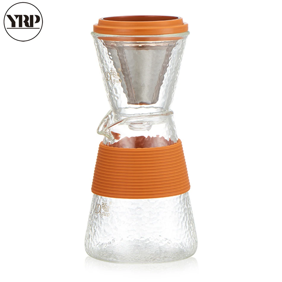 YRP 400ml Japan Crystal Pour Over Coffee Maker Glass Filter Dripper Percolators Stainless Steel Household | Дом и сад