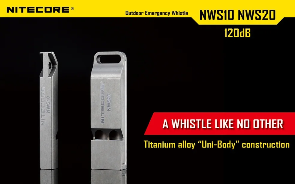 Nitecore NWS10 титановый аварийный ожерелье со свистком уличный кулон 120 дБ с брелоком +