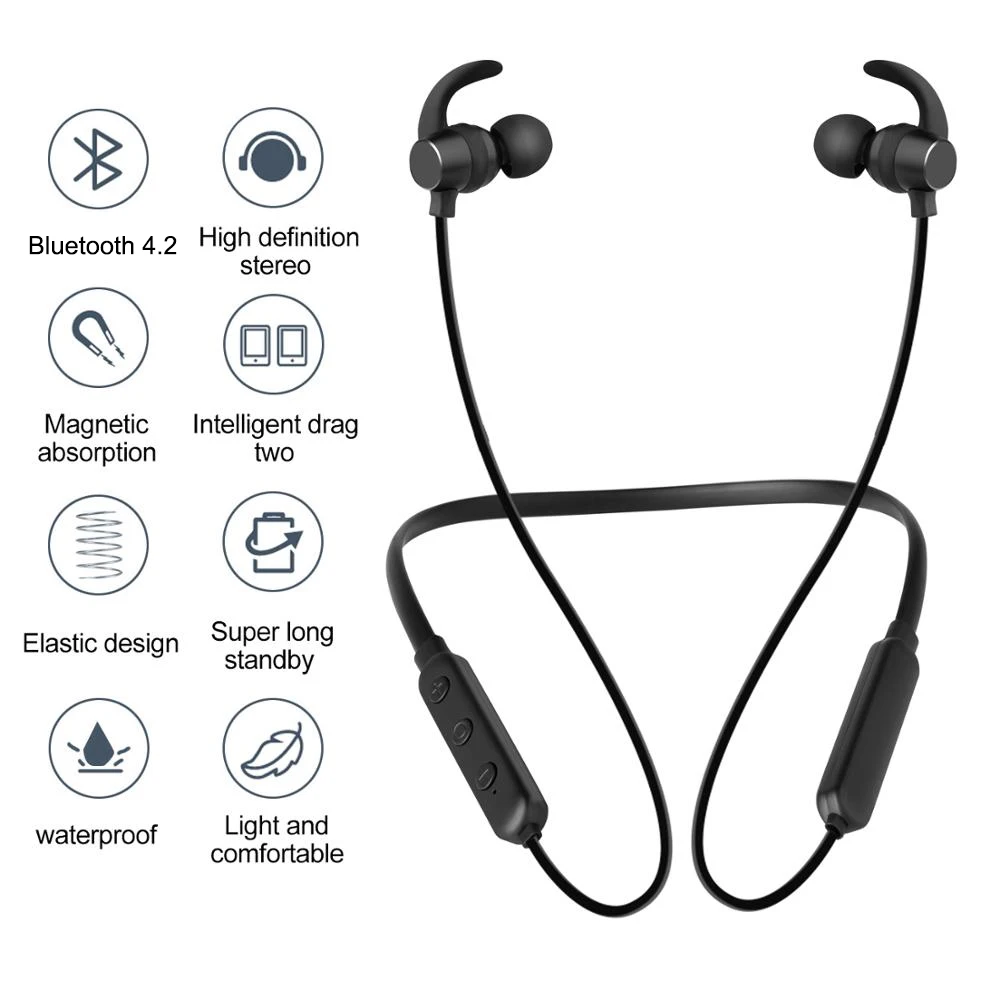 Новинка X7 беспроводные наушники Bluetooth спортивные V4.2 сзади на шее висят hi fi стерео
